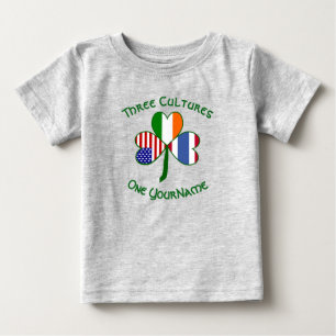 Thai Irish American Shamrock Flag Personalised  Baby T-Shirt