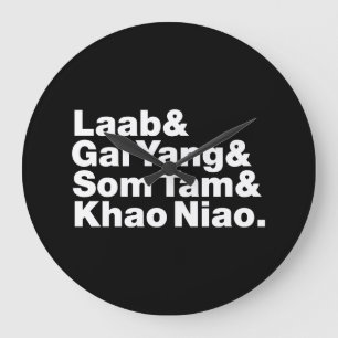 Thai Isaan Street Food Large Clock