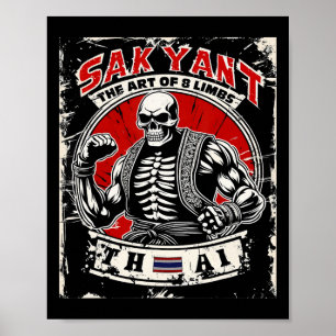 Thai Kickboxing Sak Yant Tattoo Skeleton- The Art Poster