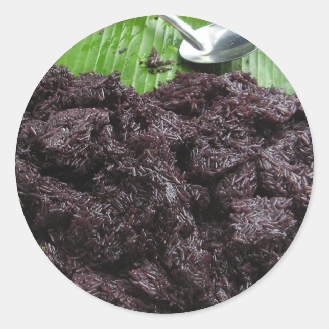 Thai Lao Black Sticky Rice [Khao Niao Dam] Classic Round Sticker (Front)