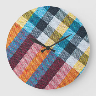 Thai Loincloth: Closeup Fabric Texture. Large Clock