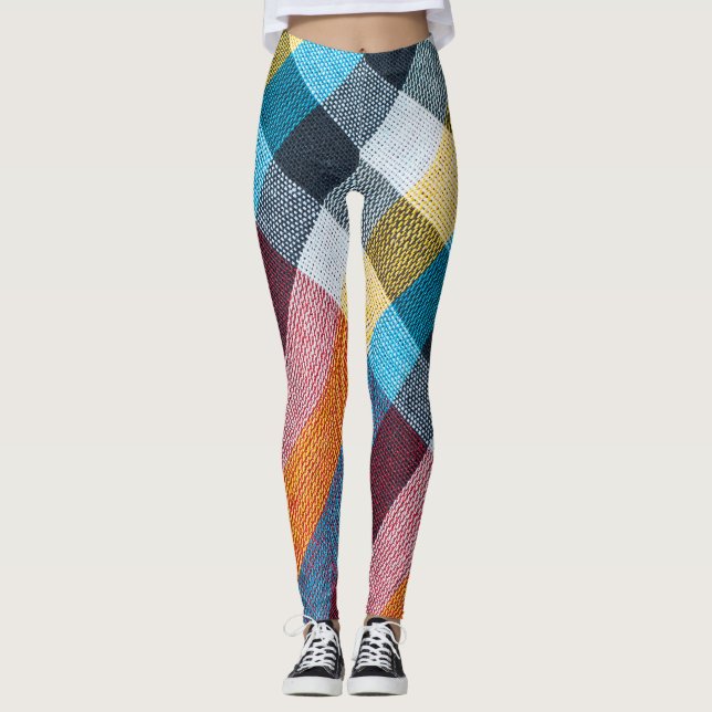Thai Loincloth: Closeup Fabric Texture. Leggings (Front)