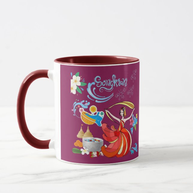 Thai new year radiance magenta mug (Left)
