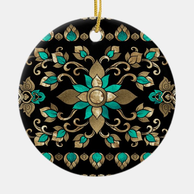 Thai Ornament - Gold and Teal (Front)