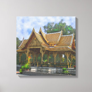 Thai Pavilion Art - Square Art Canvas Print