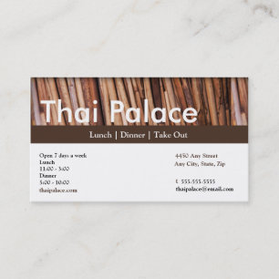 Thai Restaurant Business Card Loyalty Card