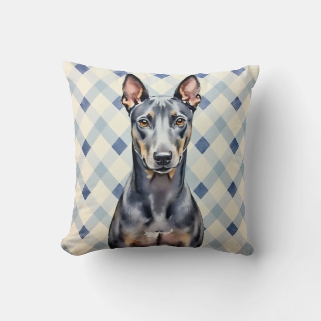Thai Ridgeback Watercolor Diamond Pattern Art Cushion (Front)