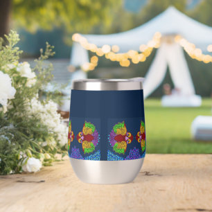 Thai Script Abstract Fish Art   Tumbler Bottle
