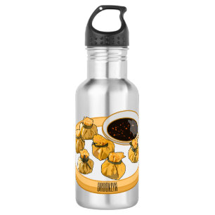 Thai shrimp purse cartoon illustration 532 ml water bottle
