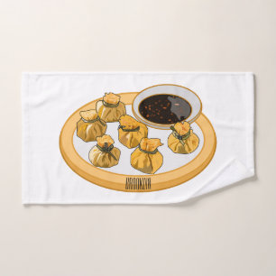 Thai shrimp purse cartoon illustration bath towel set