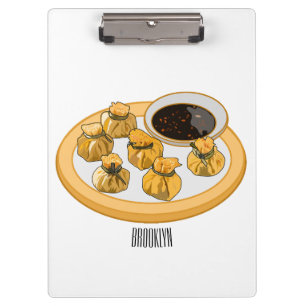 Thai shrimp purse cartoon illustration clipboard