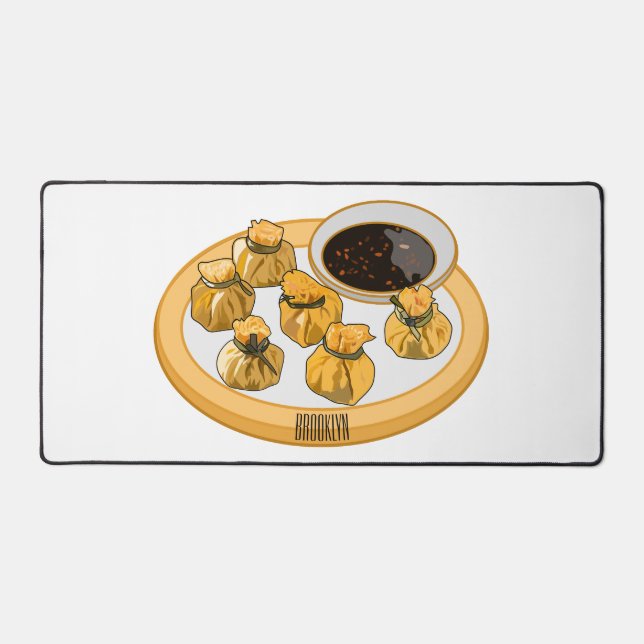 Thai shrimp purse cartoon illustration  desk mat (Front)