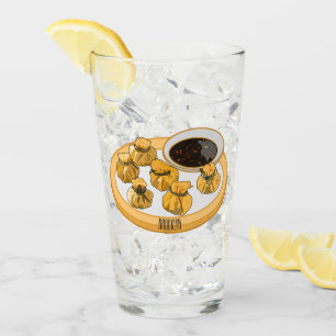 Thai shrimp purse cartoon illustration  glass