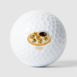 Thai shrimp purse cartoon illustration golf balls