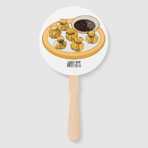 Thai shrimp purse cartoon illustration hand fan