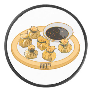 Thai shrimp purse cartoon illustration hockey puck