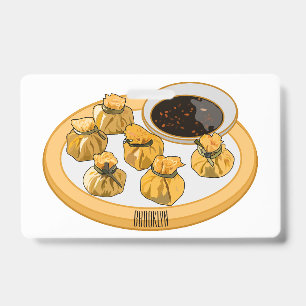 Thai shrimp purse cartoon illustration ID badge