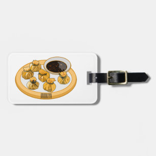 Thai shrimp purse cartoon illustration luggage tag