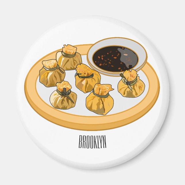 Thai shrimp purse cartoon illustration  magnet (Front)