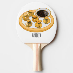 Thai shrimp purse cartoon illustration  ping pong paddle