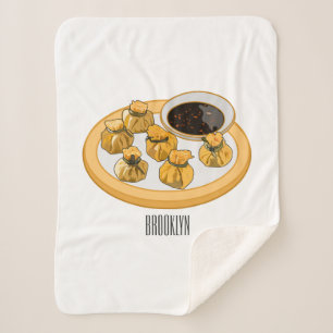 Thai shrimp purse cartoon illustration sherpa blanket