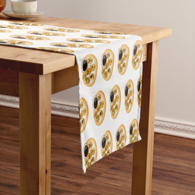 Thai shrimp purse cartoon illustration  short table runner (In Situ)