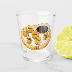 Thai shrimp purse cartoon illustration  shot glass
