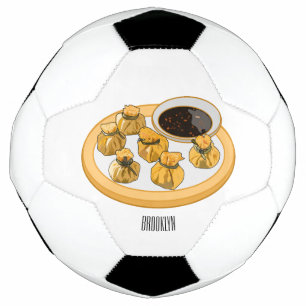 Thai shrimp purse cartoon illustration soccer ball
