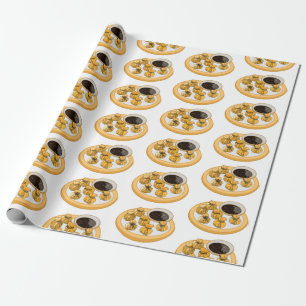 Thai shrimp purse cartoon illustration  wrapping paper