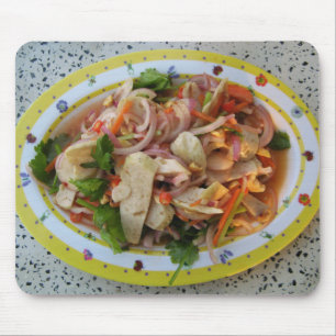 Thai Spicy Sausage Salad ... Asian Street Food Mouse Pad