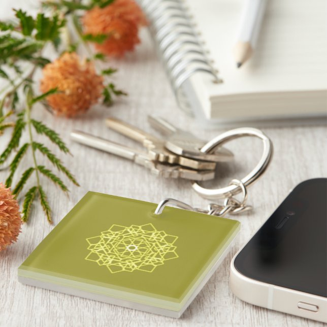 thai square pattern of modern graphic design style key ring (Front Right)