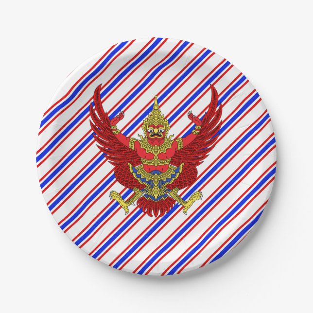 Thai stripes flag paper plate (Front)