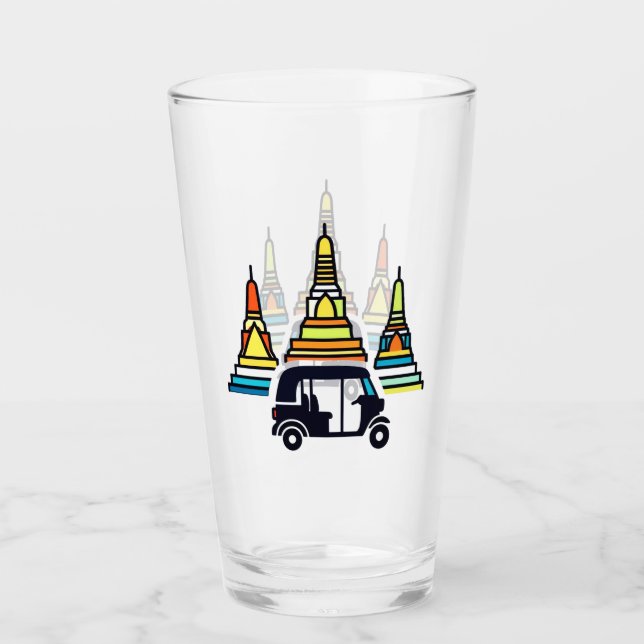 Thai Temples And Tuk Tuks Glass (Front)