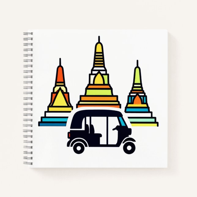Thai Temples And Tuk Tuks Notebook (Front)