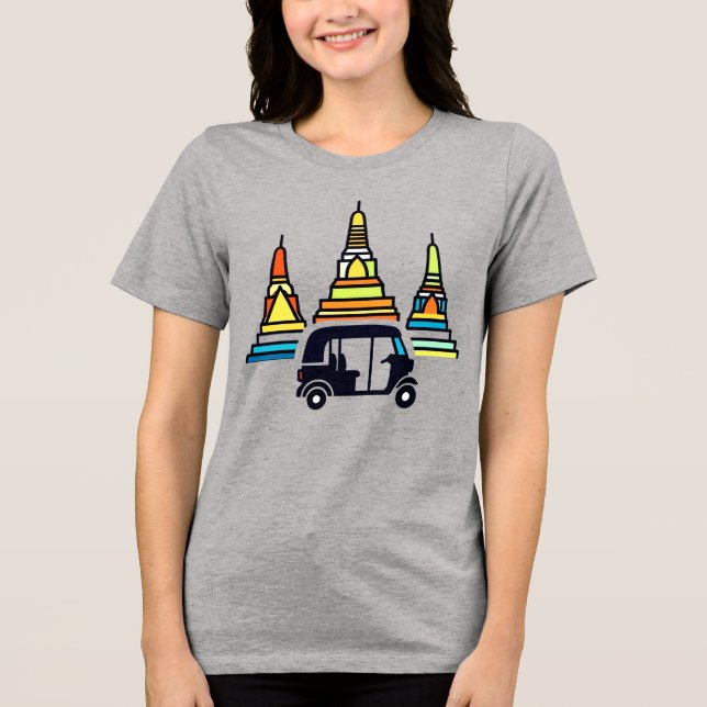 Thai Temples And Tuk Tuks Tri-Blend Shirt (Front)