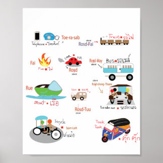 Thai wording with illustration poster