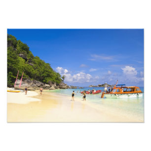 Thailand, Andaman Sea. Passengers onshore at Photo Print