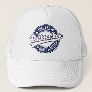 Thailand Backpacker World Traveller logo Trucker Hat