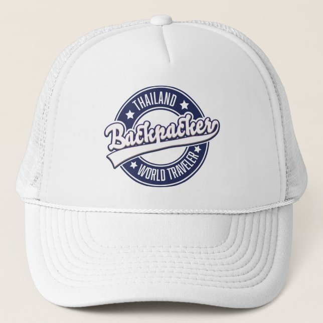 Thailand Backpacker World Traveller logo Trucker Hat (Front)
