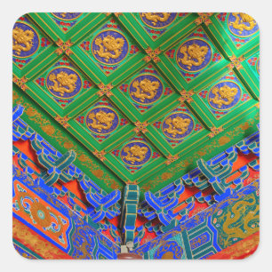 Thailand, Bangkok Dragon Temple Square Sticker