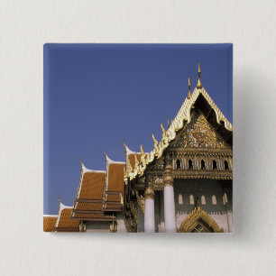 Thailand, Bangkok. Morning sun reflects off the 15 Cm Square Badge