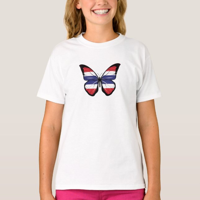 Thailand Butterfly Flag  T-Shirt (Front)