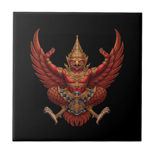 Thailand coat arms country flag symbol Garuda embl Tile