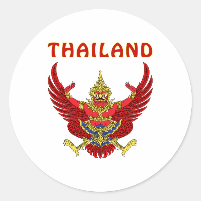 Thailand Coat Of Arms Classic Round Sticker (Front)