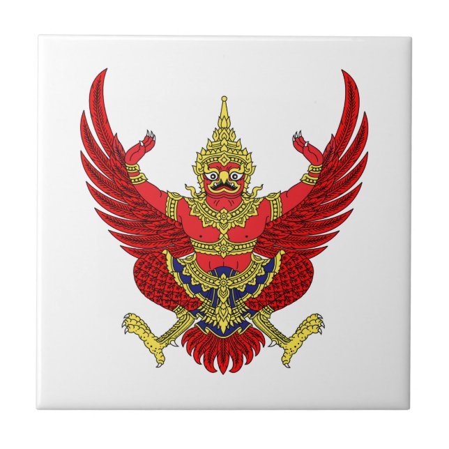 Thailand country coat arms symbol emblem flag tile (Front)