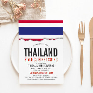 Thailand Cuisine   Party Flag White Invite