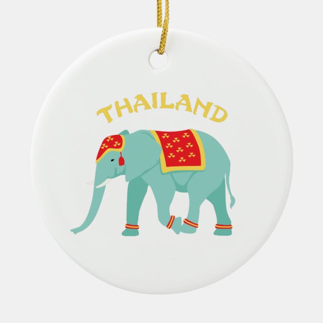 Thailand Elephant Ceramic Tree Decoration (Front)