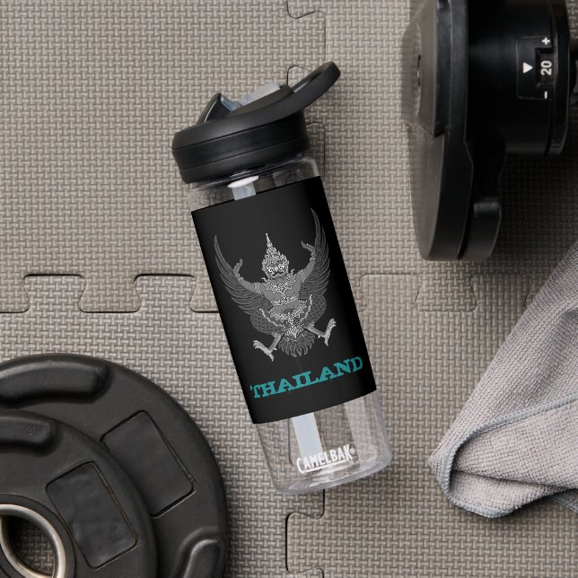 Thailand Fitness & Thai coat of arms / flag Water Bottle (Gym)