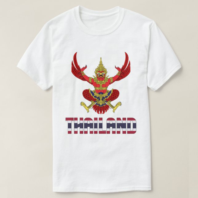 Thailand Flag and Coat Of Arms Patriotic T-Shirt (Design Front)
