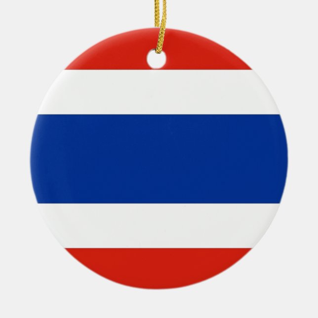 Thailand Flag Ceramic Tree Decoration (Front)